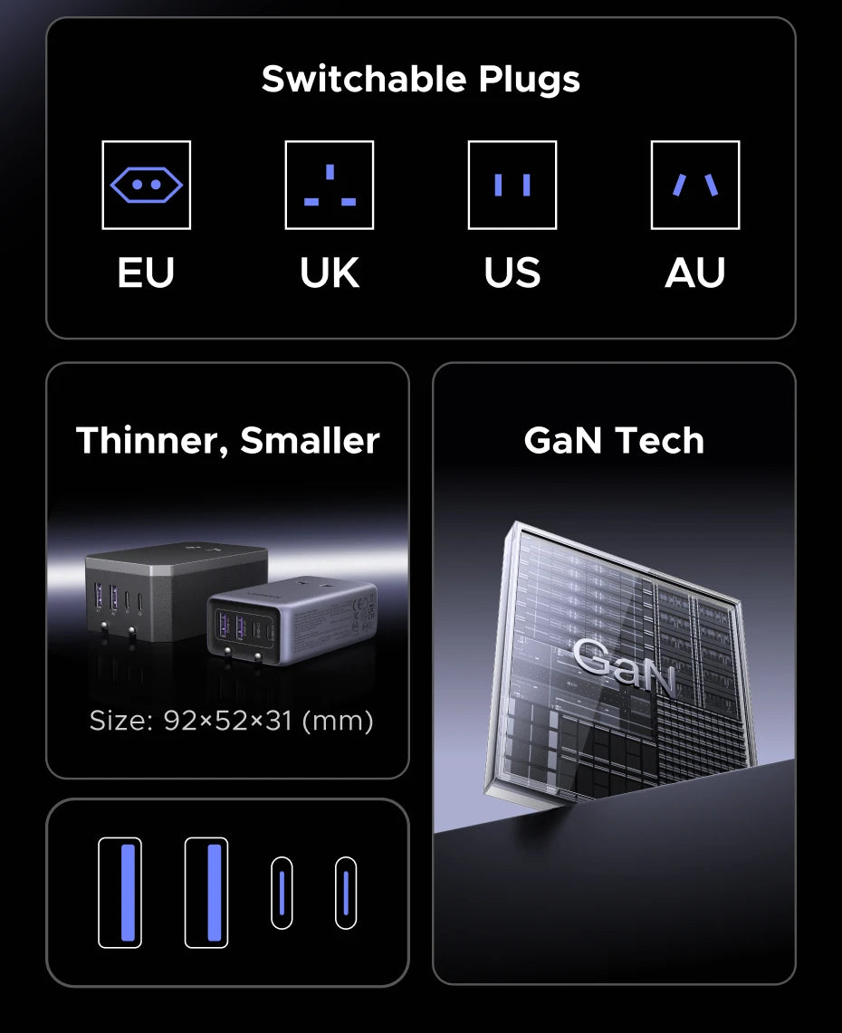 Whavi 45W Universal Travel Adapter - 6-Device Fast Charge