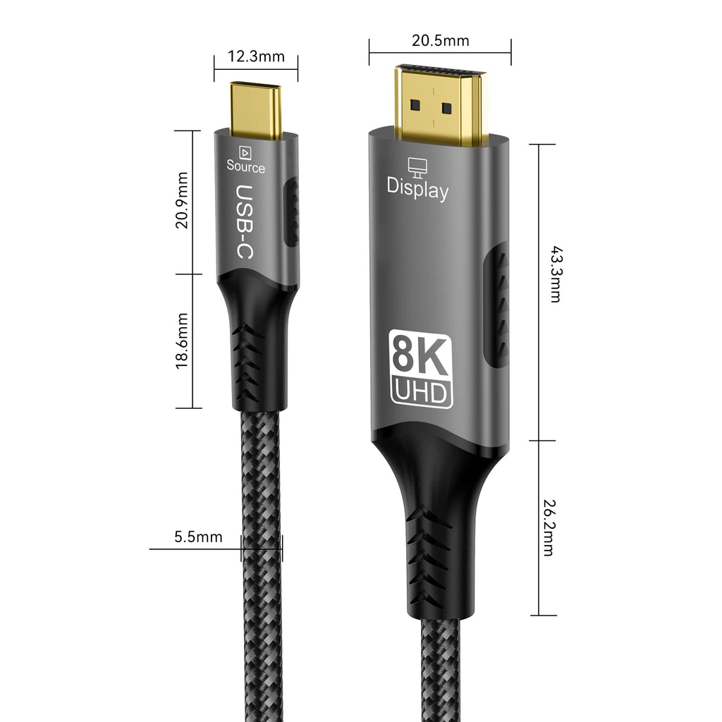 Whavi USB-C to HDMI Cable - 8K / 4K Display Ready