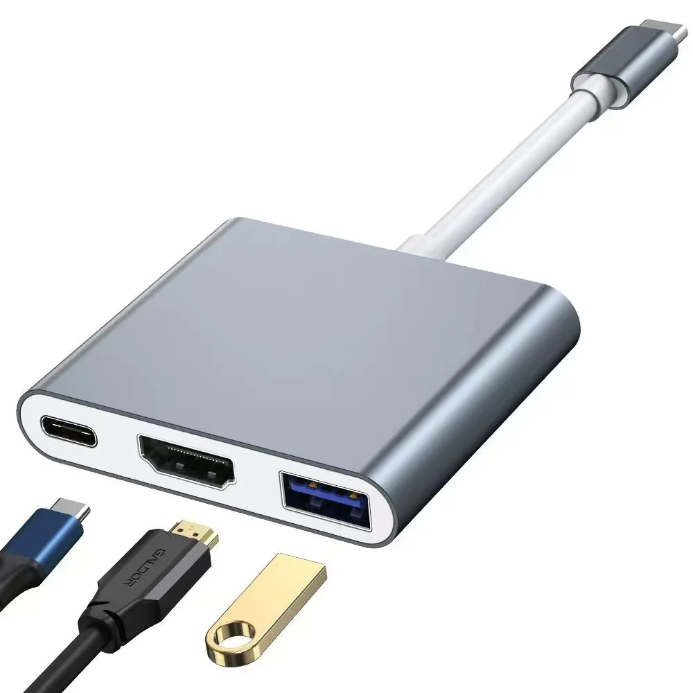 Whavi 3-in-1 USB-C Hub - HDMI, USB 3.0 & PD Charging