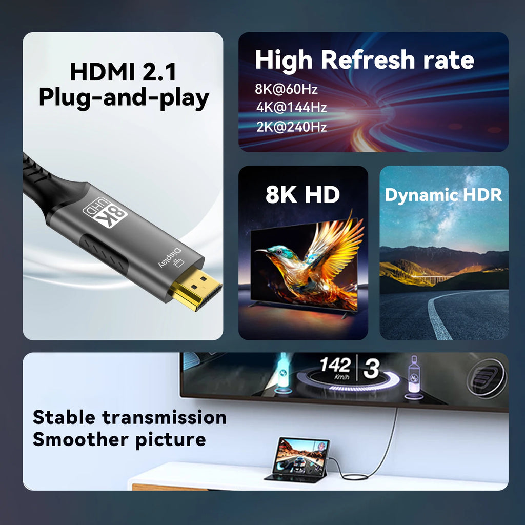 Whavi USB-C to HDMI Cable - 8K / 4K Display Ready