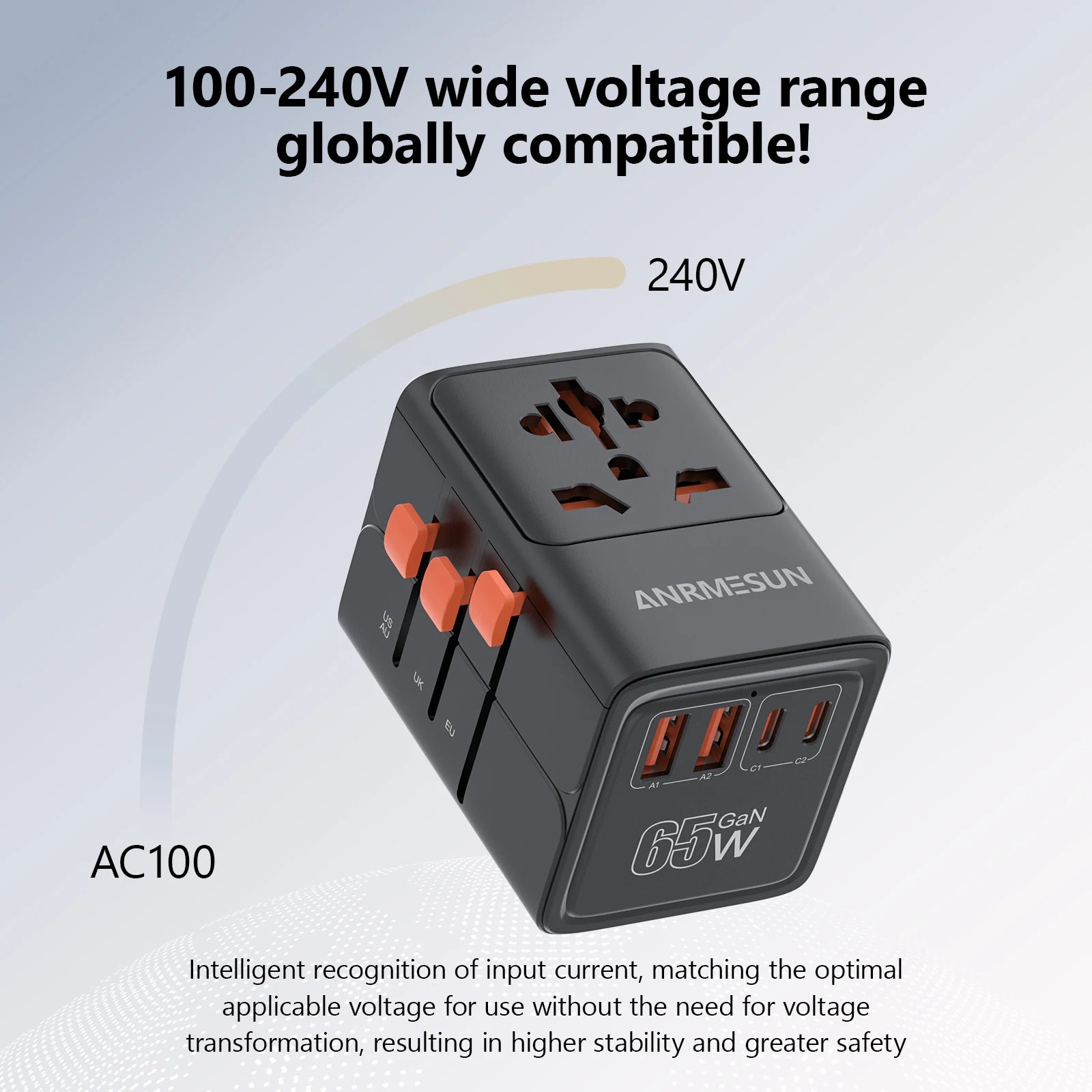 Whavi 65W Universal Travel Adapter - USB-C Fast Charging