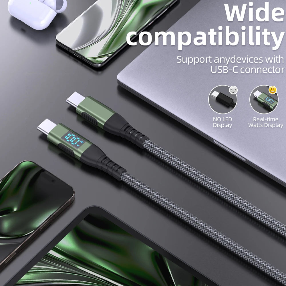 Whavi 100W USB-C to USB-C Fast Charging Cable