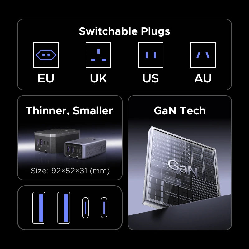 Whavi 45W Universal Travel Adapter - 6-Device Fast Charge