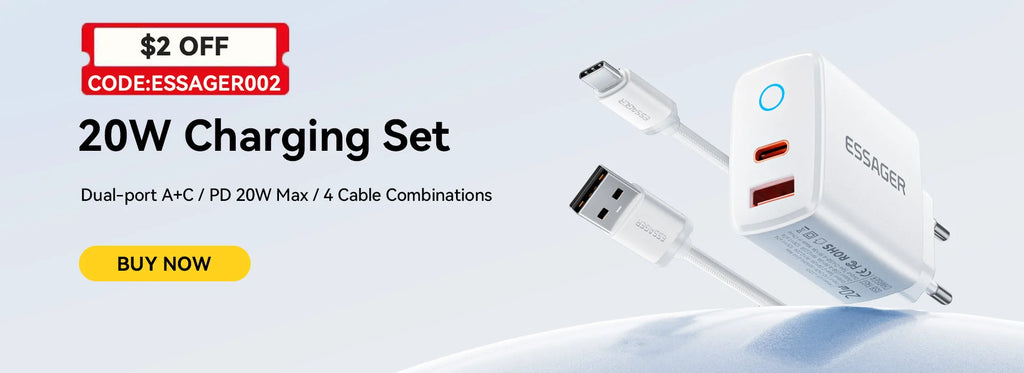 Whavi 20,000mAh Fast Charge Power Bank with Built-In Cables