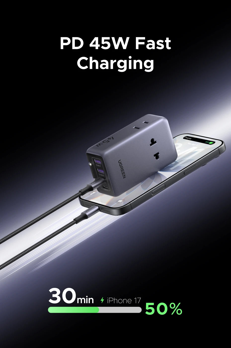 Whavi 45W Universal Travel Adapter - 6-Device Fast Charge