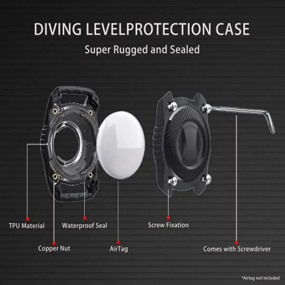 Whavi AirTag Holder - Waterproof Luggage Keychain