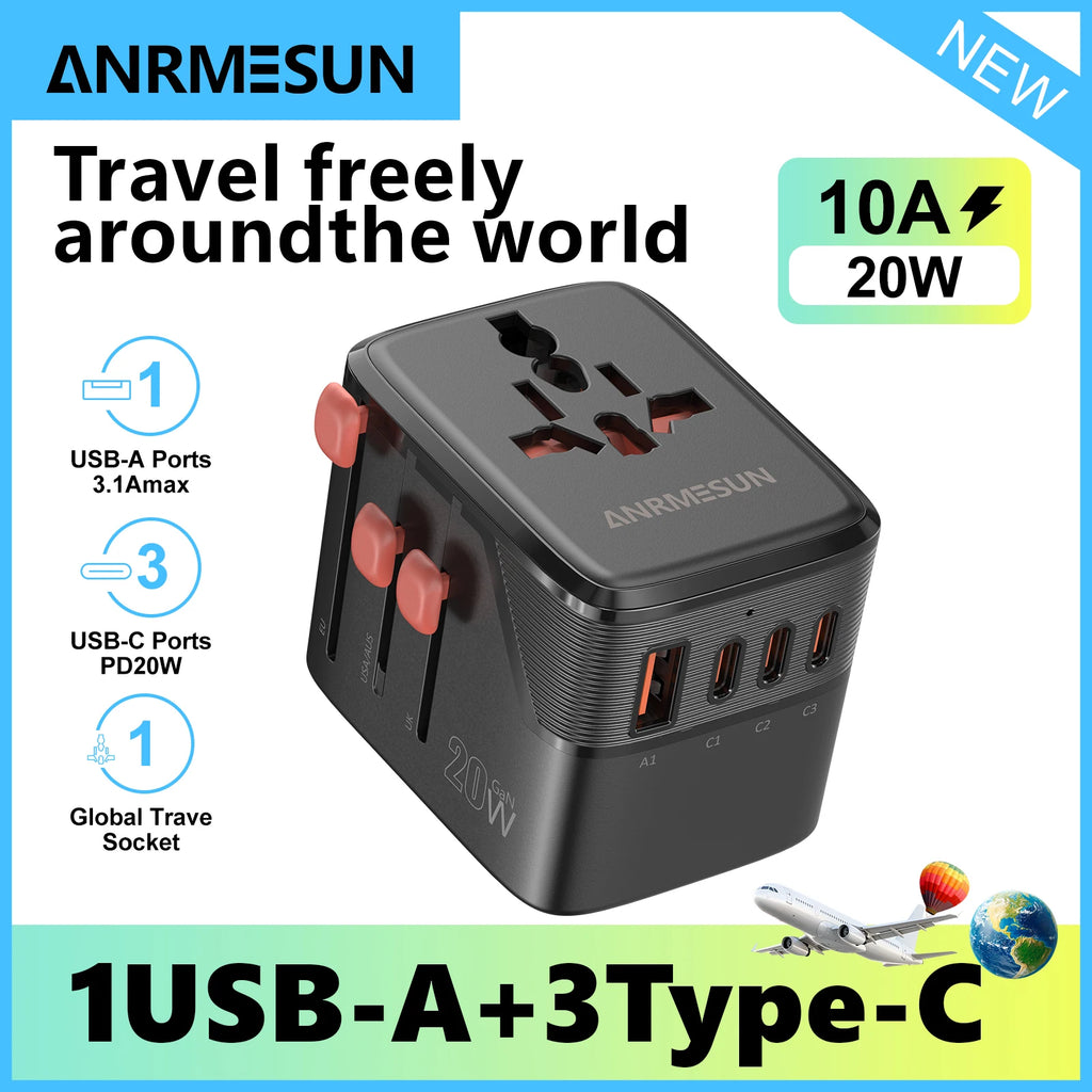 Whavi 65W Universal Travel Adapter - USB-C Fast Charging