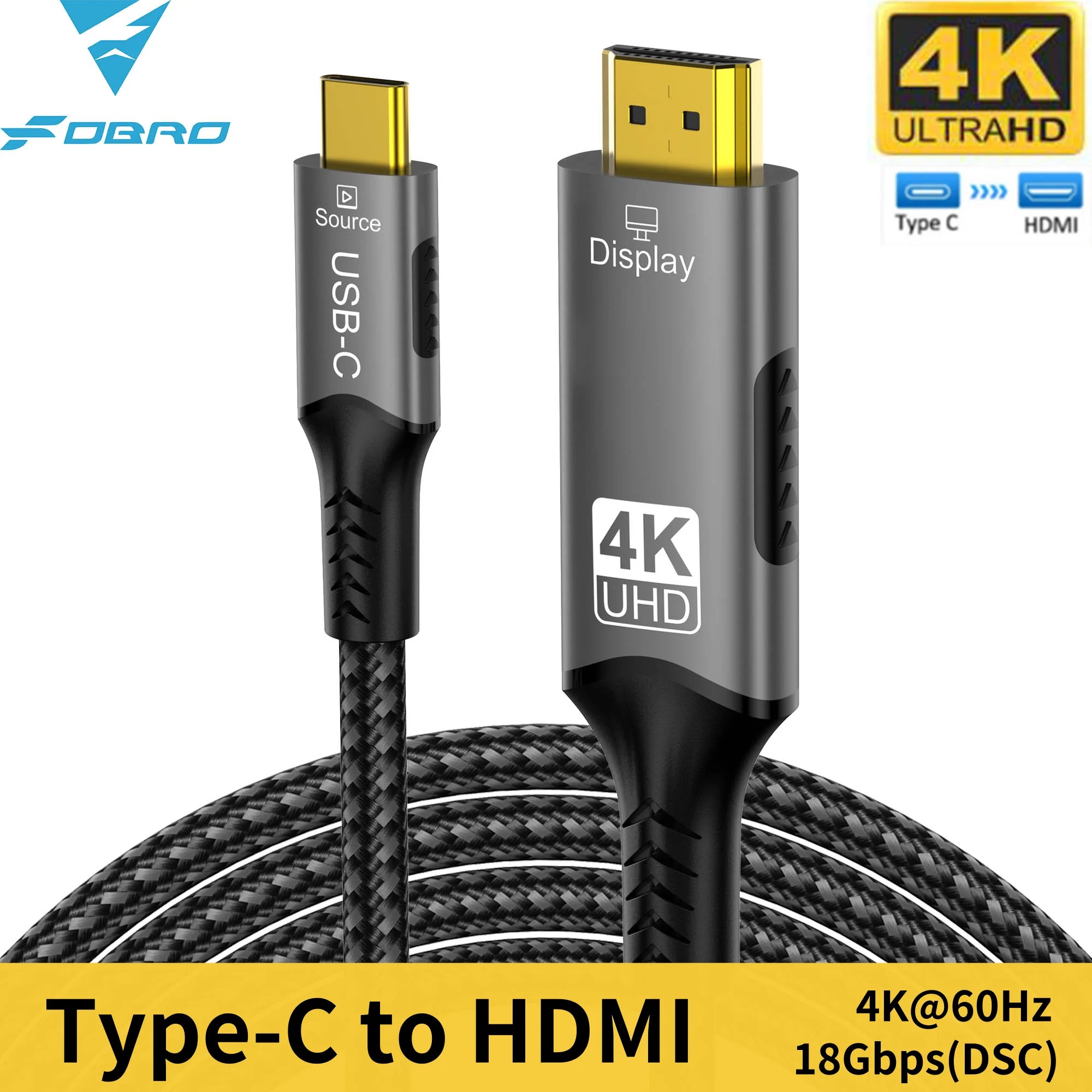 Whavi USB-C to HDMI Cable - 8K / 4K Display Ready
