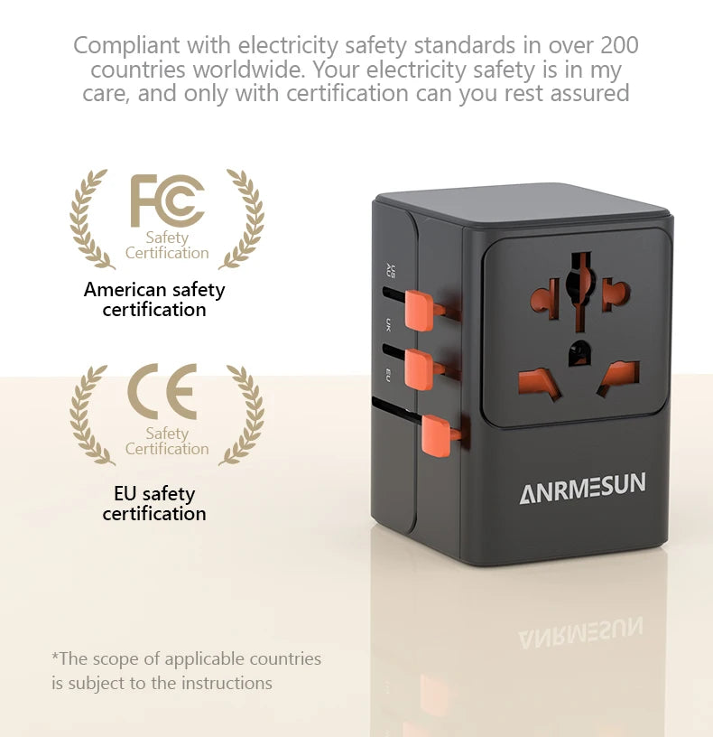 Whavi 65W Universal Travel Adapter - USB-C Fast Charging