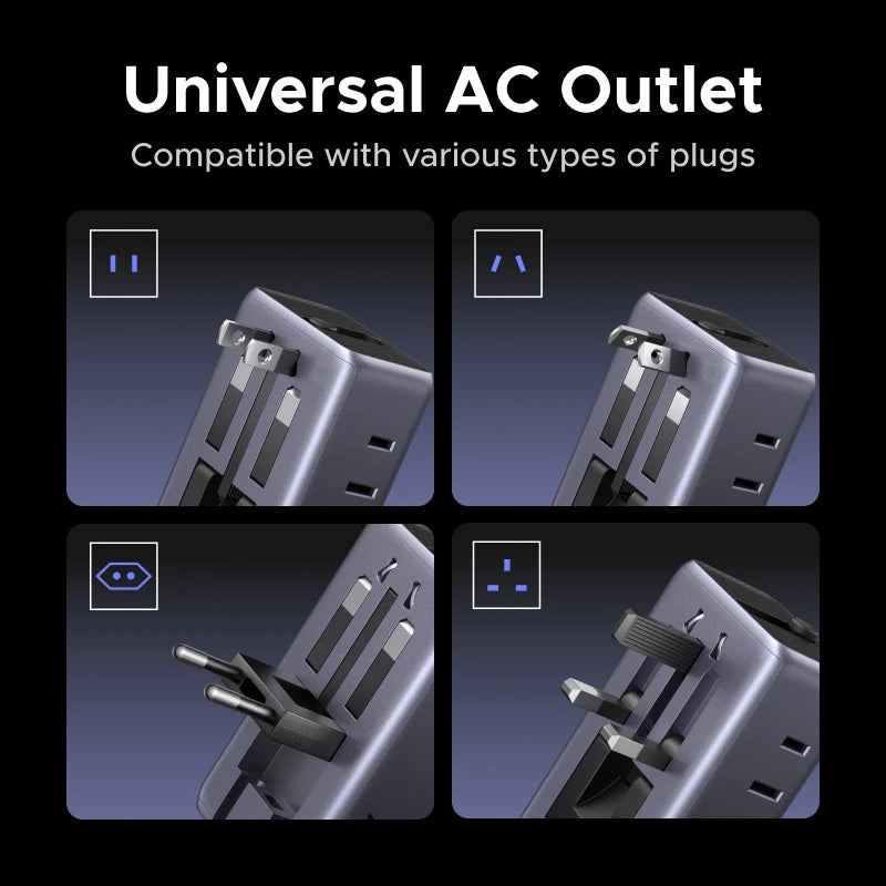 Whavi 45W Universal Travel Adapter - 6-Device Fast Charge