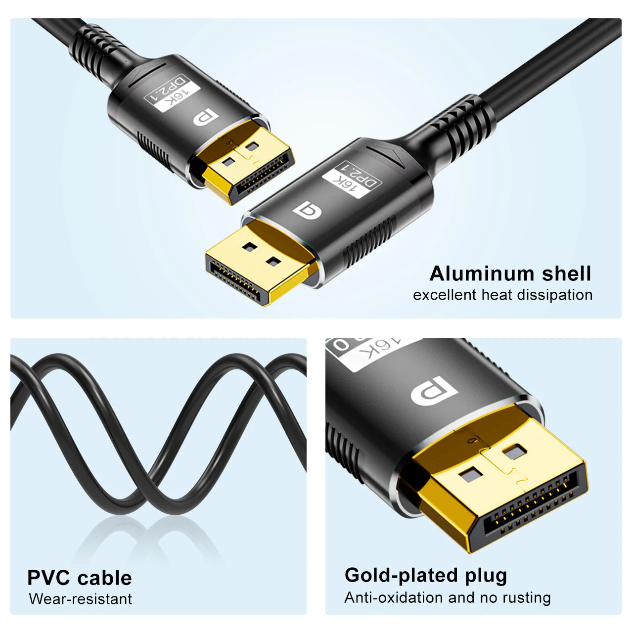 Whavi DisplayPort 2.1 Gaming Cable - 4K / 8K Ready