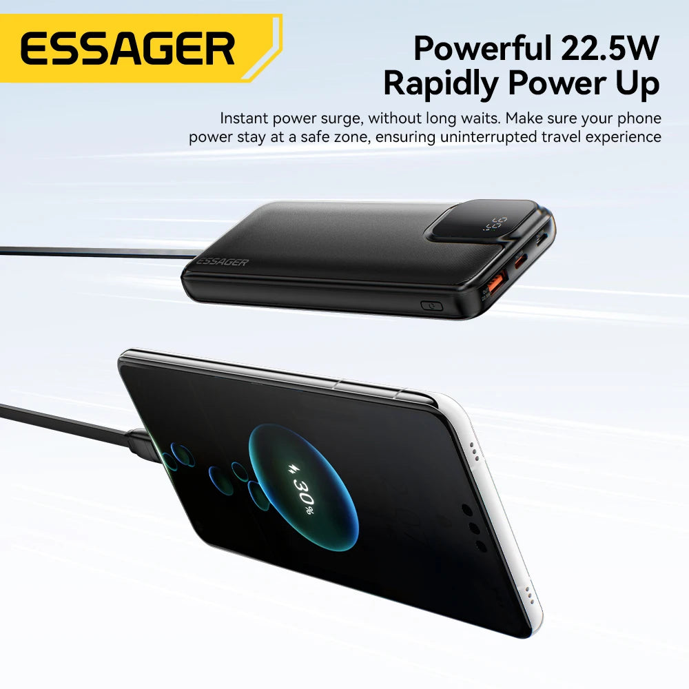 Whavi 20,000mAh Fast Charge Power Bank with Built-In Cables